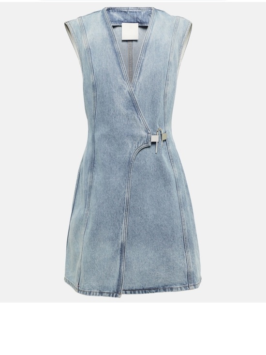 Givenchy Denim - Givenchy Light Blue Washed Denim Wrap-Style Dress